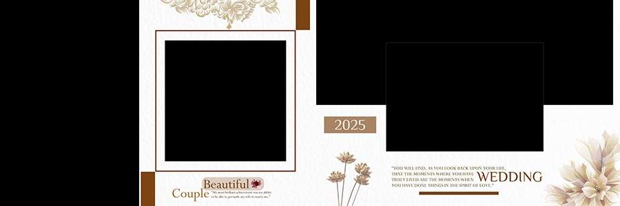Professional wedding album background and layout PSD
