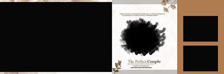 Creative wedding album PSD template with elegant 12x36 photo layout