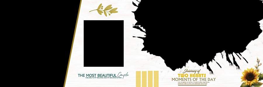 Premium wedding album sheet design PSD for photographers