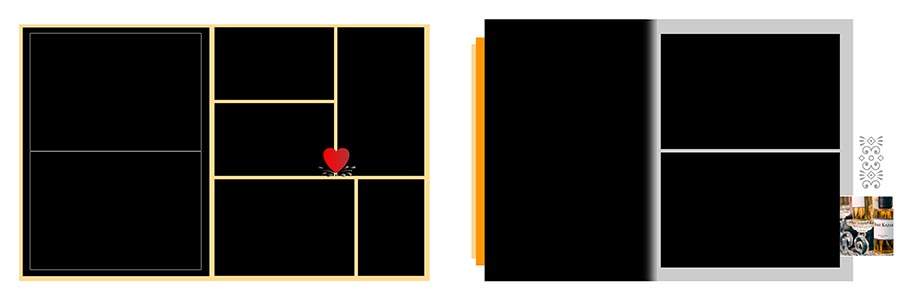 Premium wedding album PSD collection with stylish photo frames