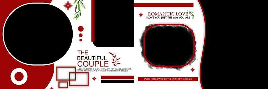 Elegant wedding album sheet design PSD with editable layers