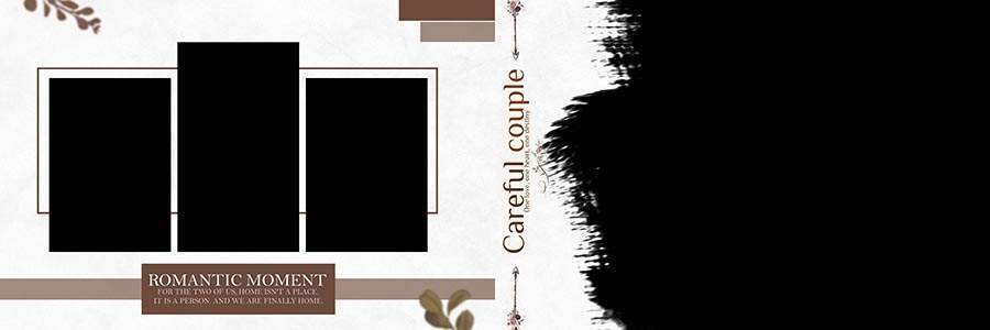 Stylish marriage album design PSD with elegant backgrounds