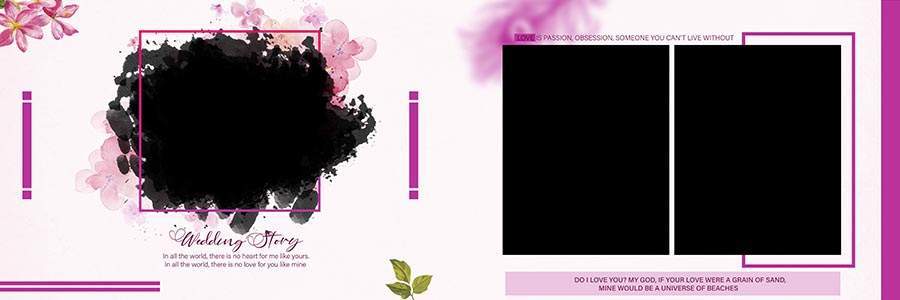 Fully editable wedding album sheet PSD with premium layout
