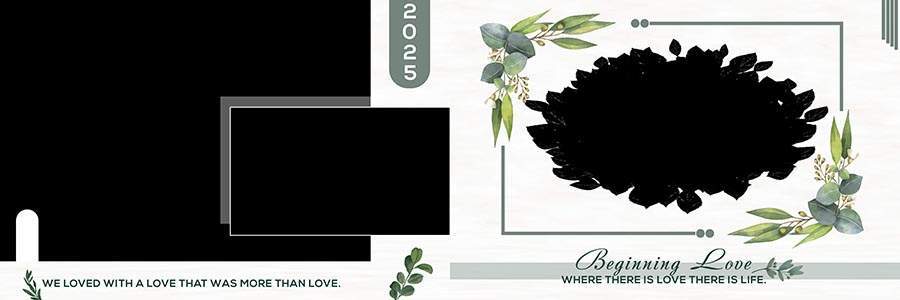 Professional wedding album background and frame PSD template