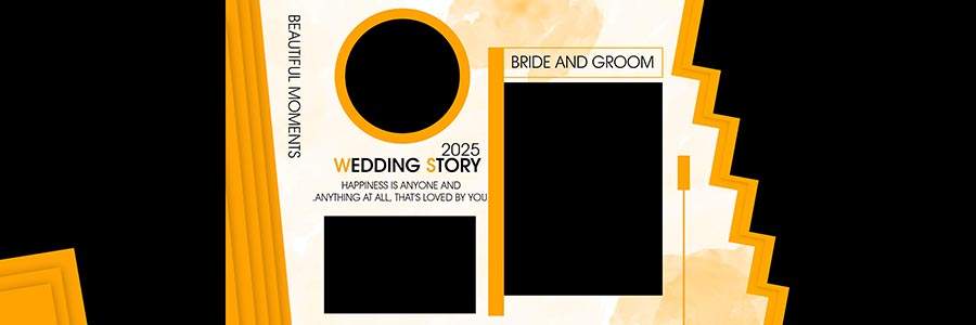 Professional wedding album design PSD for Photoshop editing