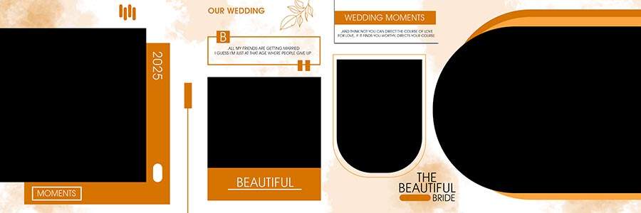 Editable wedding album layout PSD with high resolution quality
