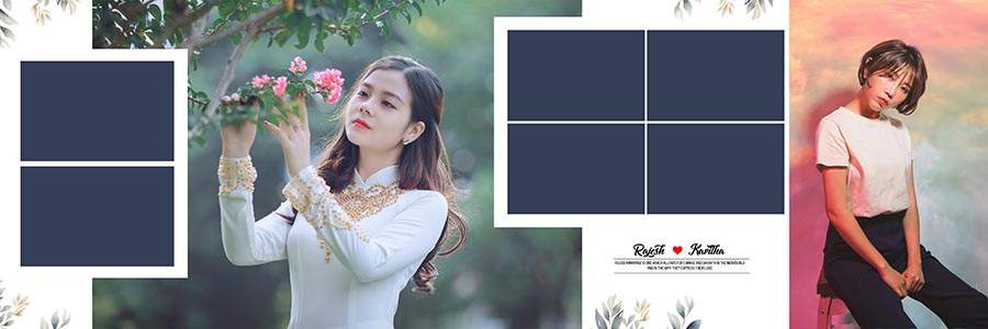 Beautiful album design template PSD for wedding and reception photos