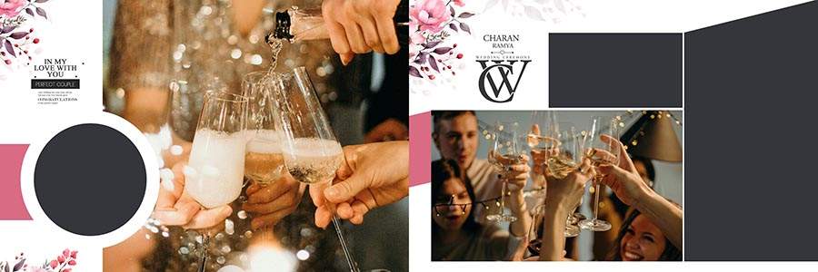 Premium marriage album template PSD free download for photographers