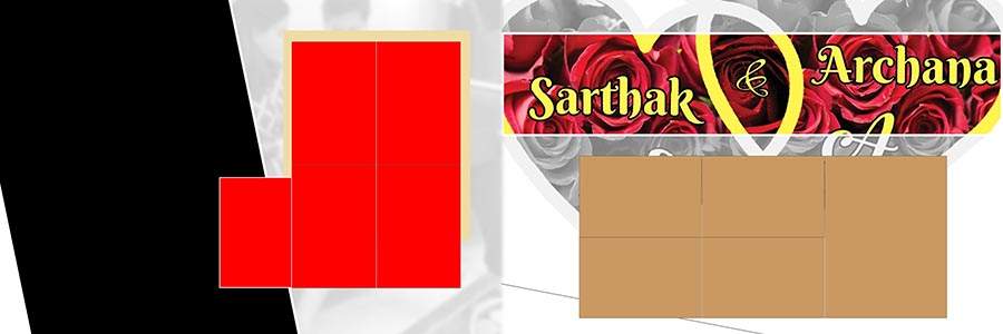12x36 Bengali wedding album PSD template with elegant photo layout