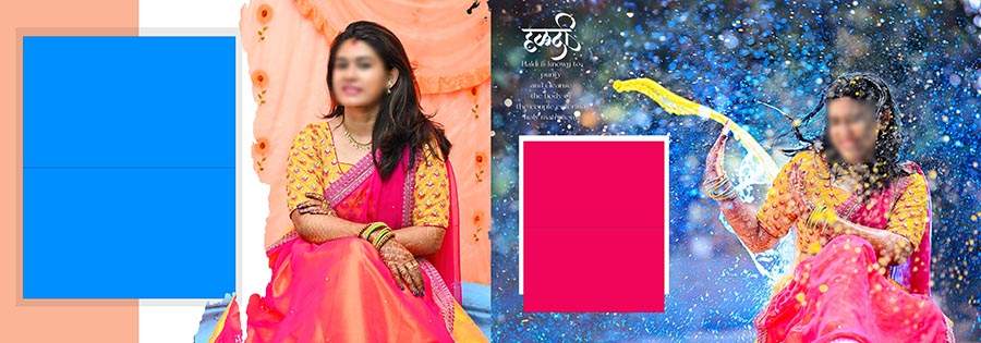 Stylish Bengali marriage album layout PSD design