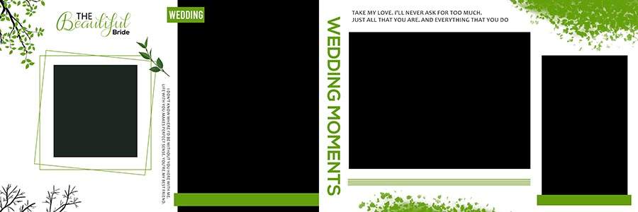 Creative wedding album PSD template volume 1 with elegant photo layout