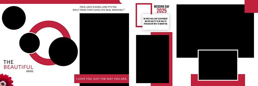 Professional 12x36 wedding album design PSD for Photoshop editing