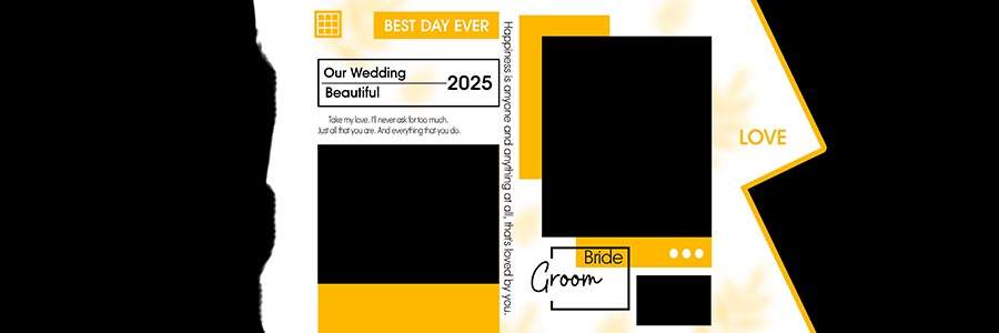 Premium wedding album design PSD for professional photo albums