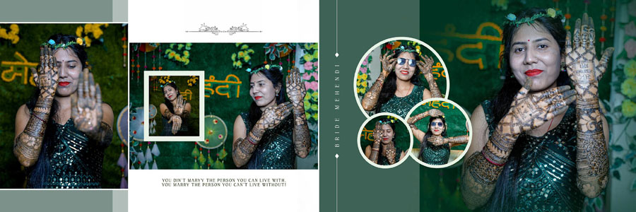 Elegant wedding photography album design template 12x36 PSD