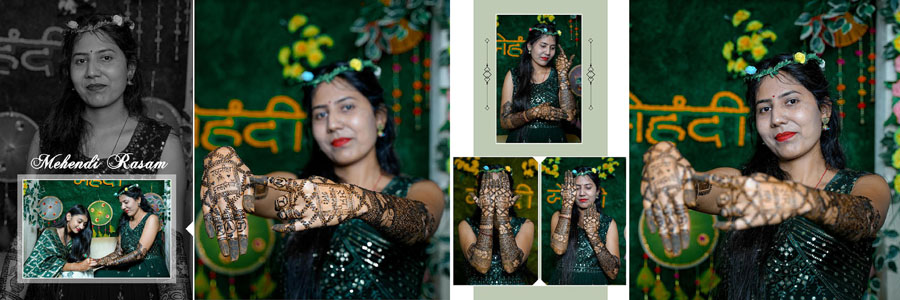 Stylish marriage album page design with editable PSD layers