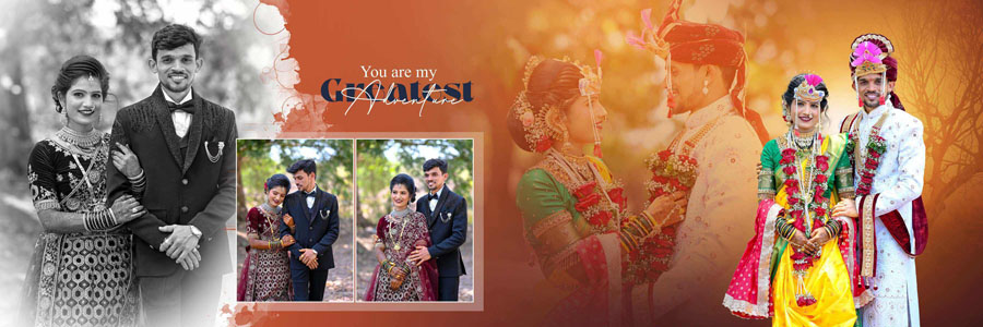 Professional Marathi marriage album layout for Photoshop