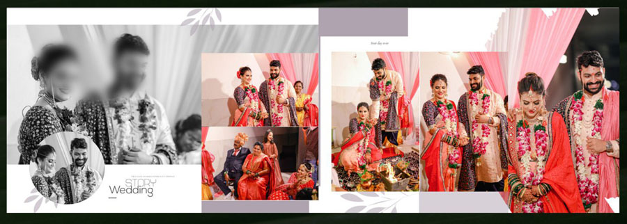 Traditional 12x36 album design PSD template