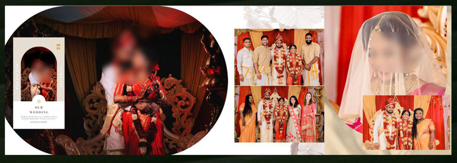 Free traditional wedding album PSD 12x36 layout