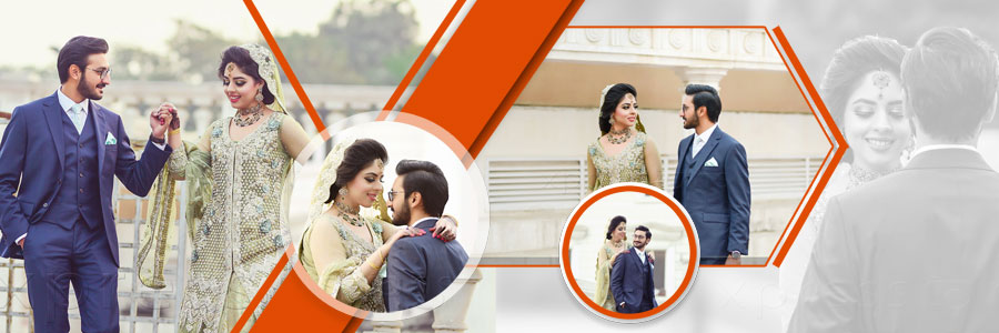 Pre-wedding couple photography album PSD template