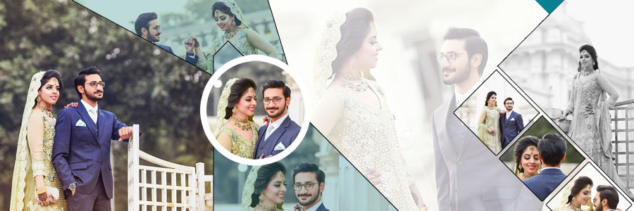Traditional wedding portrait and couple album PSD